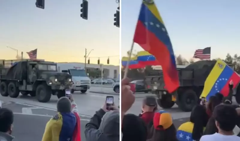 Vídeo de caminhão militar com bandeira dos EUA na Venezuela é #FAKE