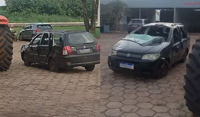 Capotamento em Euclides da Cunha Paulista deixa quatro feridos após estouro de pneu