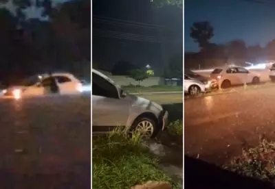 Chuva forte em Palmas: 28 mm alagam ruas e deixam motoristas ilhados