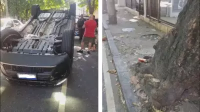 Homem de 59 anos se fere após carro capotar na Zona Norte do Rio