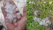 Granizo surpreende Lami em Porto Alegre após calor de 32,3°C