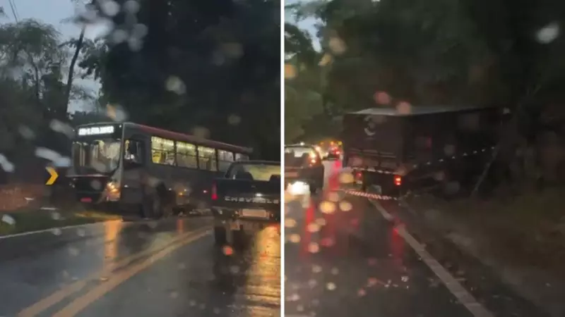 Acidente entre ônibus e caminhão deixa 5 feridos em São José dos Campos