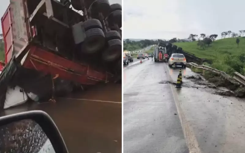 Acidente fatal na BR-060: 3 mortos após carretas e carro-forte colidirem