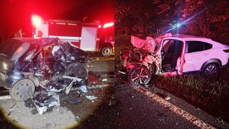 Acidente frontal na SP-261 em Lençóis Paulista deixa 2 mortos e 3 feridos graves