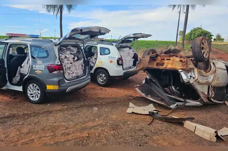 Acidente na SP-613 revela contrabando de cigarros em Rosana