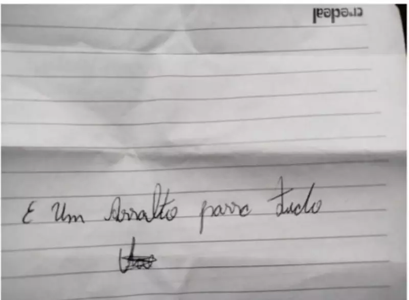 Assaltante preso em MG após usar bilhete para roubar correspondente bancário