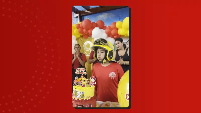 Bombeiros surpreendem menino autista com caminhão em festa de aniversário em Manaus