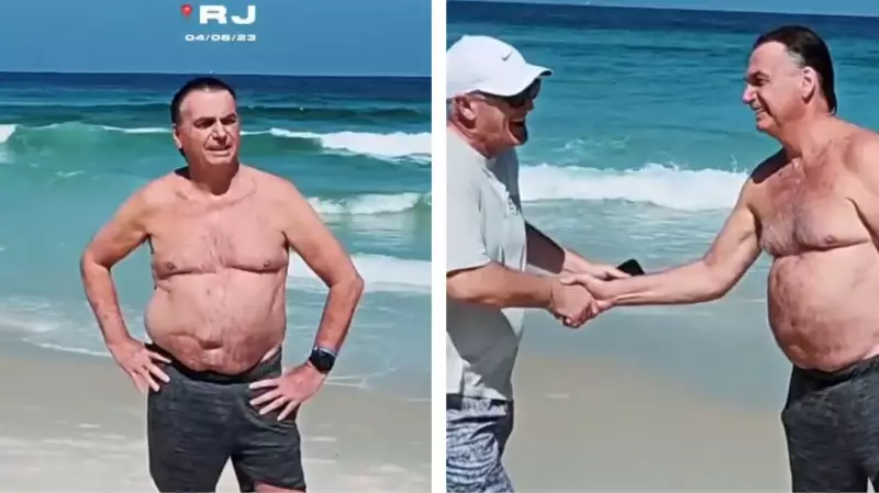 Carlos Bolsonaro compartilha vídeo de pai na praia e critica prisão