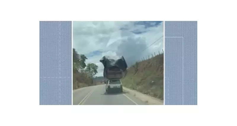 Carro com carga 'gigante' é flagrado em rodovia da Paraíba; veja o vídeo