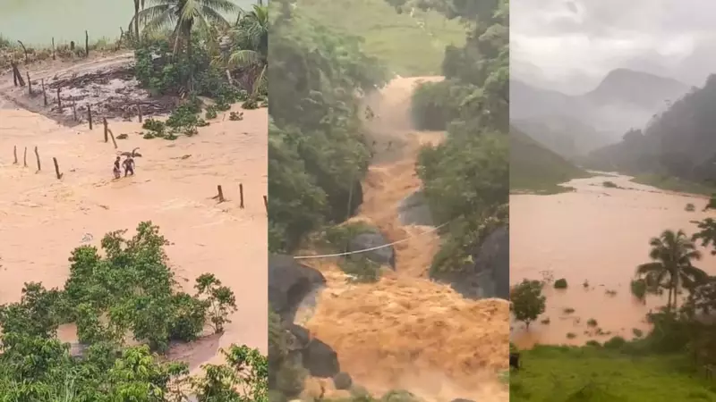 Casa desaba em Rio Bananal após chuvas intensas; criança desaparecida e dois adultos resgatados