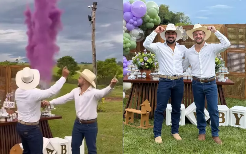 Casal emociona web com chá revelação de filha gerada por barriga solidária em Goiás