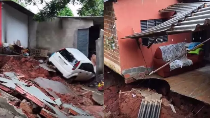 Chuva forte em Goiânia desaloja 18 famílias após erosão no córrego Caveirinha
