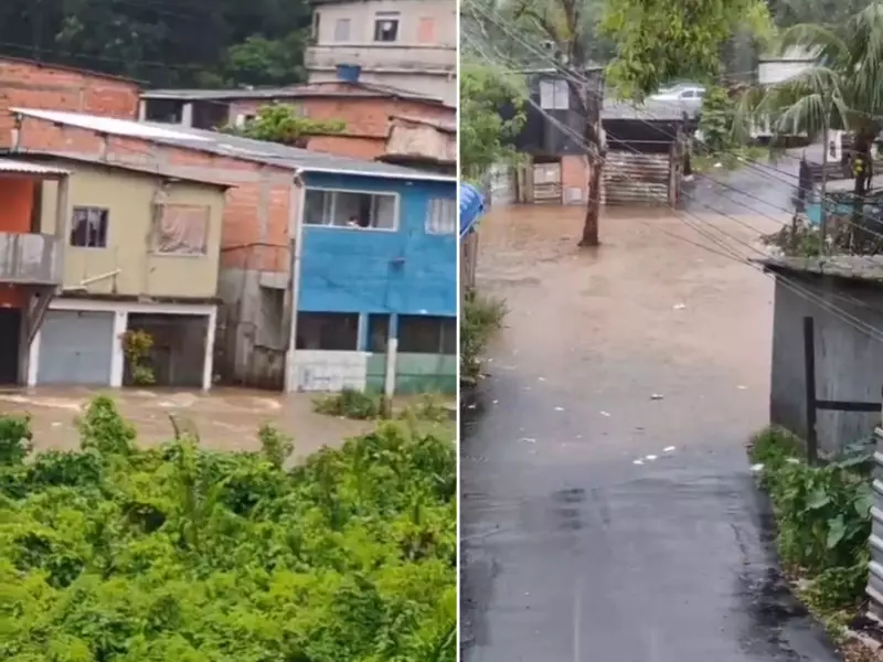 Chuva intensa deixa 30 desabrigados e mobiliza resgate com botes no litoral de SP