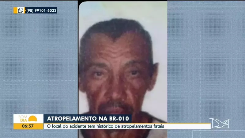 Ciclista de 55 anos morre atropelado na BR-010 em Imperatriz, Maranhão