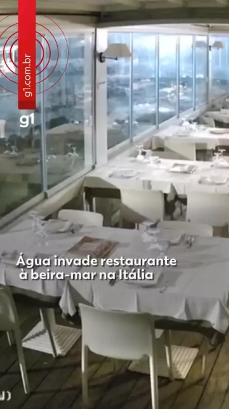 Ciclone Harry Inunda Restaurante Italiano com Ondas de 8 Metros