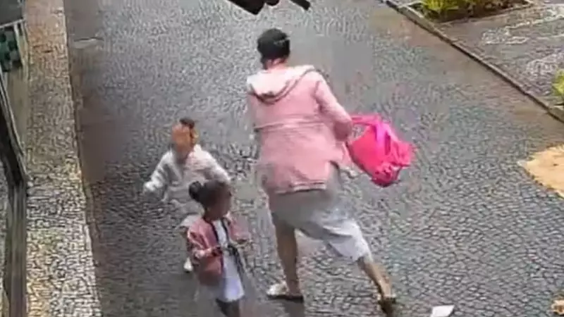 Câmera flagra mãe agredindo filha em calçadão de Franca; família é acompanhada