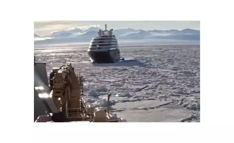 Cruzeiro de luxo com 200 pessoas fica preso no gelo da Antártida e é resgatado por quebra-gelo americano