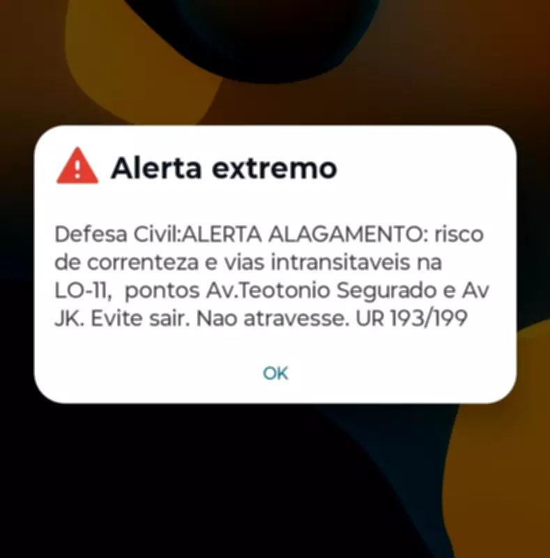 Defesa Civil emite alerta de alagamento em Palmas após temporal intenso