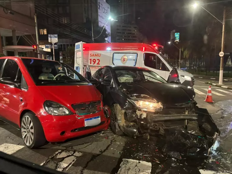 Dois acidentes consecutivos deixam feridos na Avenida Aquidabã, em Campinas