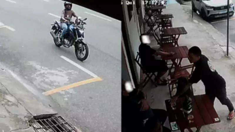 Dupla assalta clientes de bar em Belém em ação rápida de 15 segundos