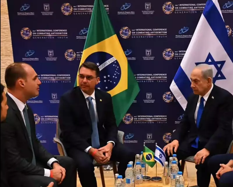 Flávio Bolsonaro encontra Netanyahu em Israel e irmão anuncia candidatura presidencial
