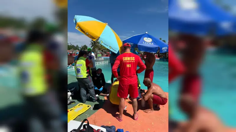 Funcionário de 27 anos morre ao sofrer mal súbito em piscina de parque em SC