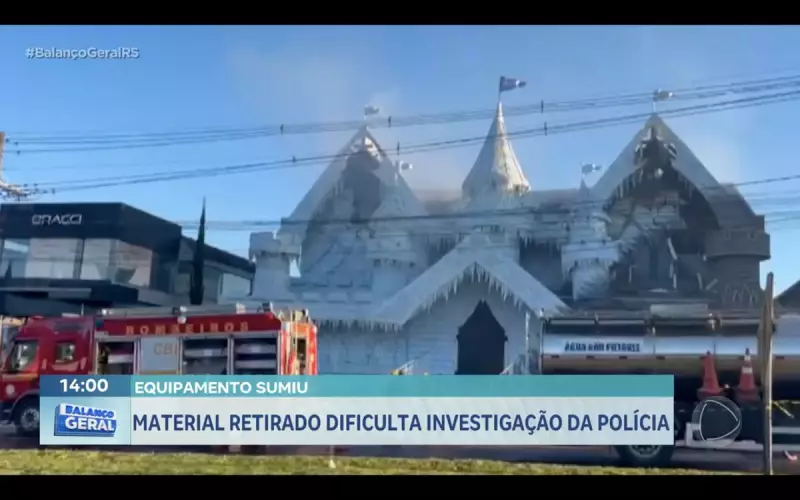 Furto de equipamentos atrapalha investigação do incêndio no Castelo de Gelo em Gramado