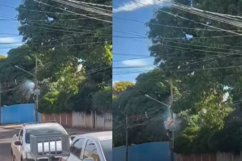 Homem é flagrado furtando fios de energia em Campo Grande; furto causa instabilidade na internet