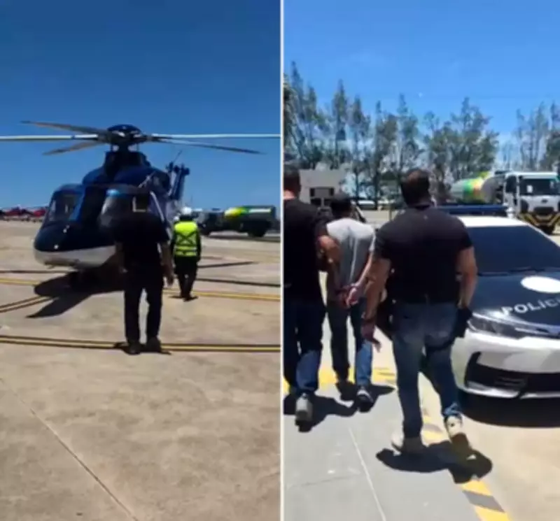 Homem é preso ao descer de helicóptero em heliporto de Farol de São Thomé em Campos