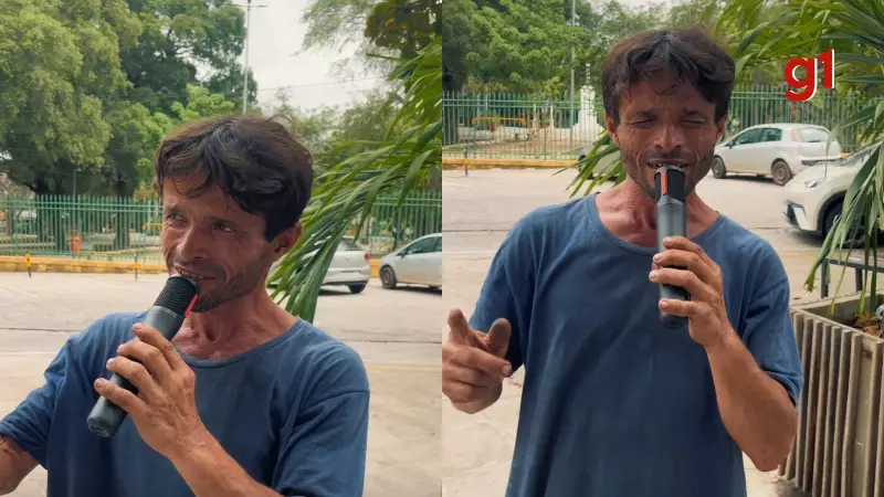 Homem em situação de rua emociona Teresina ao cantar em ação social