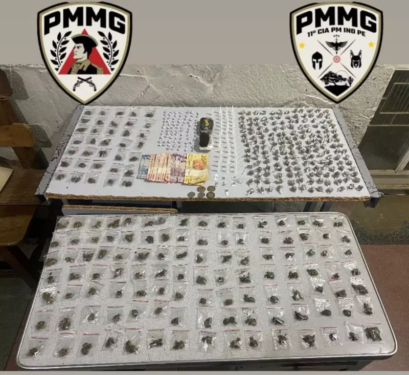 Homem escondido em portão é preso com drogas em lancheira infantil em Montes Claros