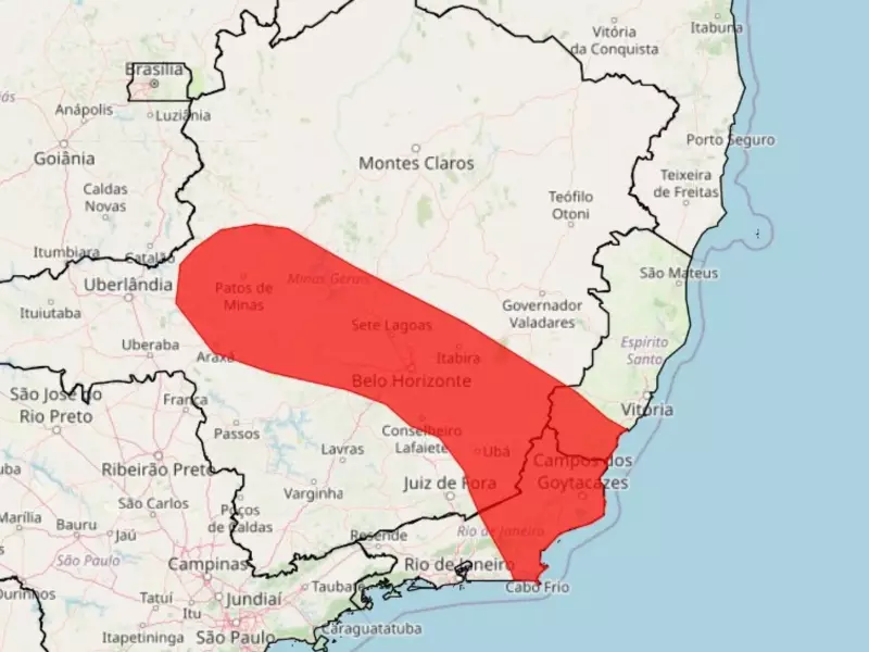 INMET emite alerta vermelho de 'grande perigo' para 21 cidades do Leste de Minas Gerais