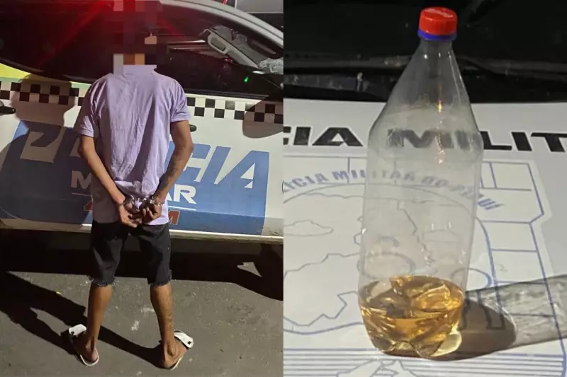 Jovem de 22 anos preso por ameaçar mãe e planejar incêndio com gasolina no Piauí