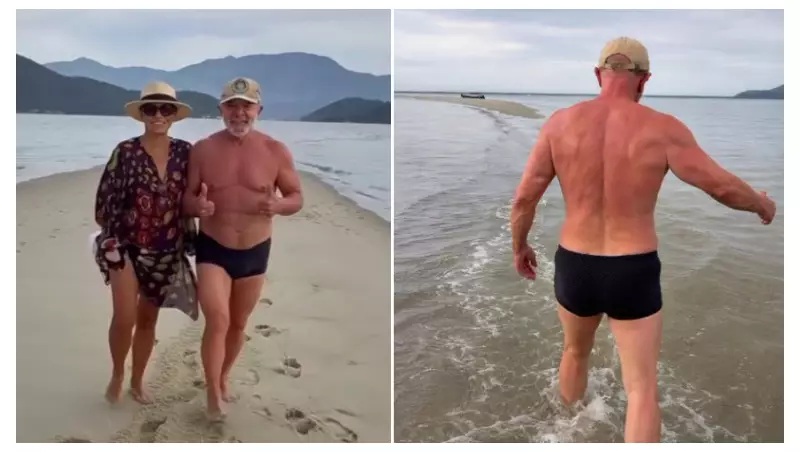 Lula 'no shape' viraliza: vídeo sem camisa na praia gera memes e comparações