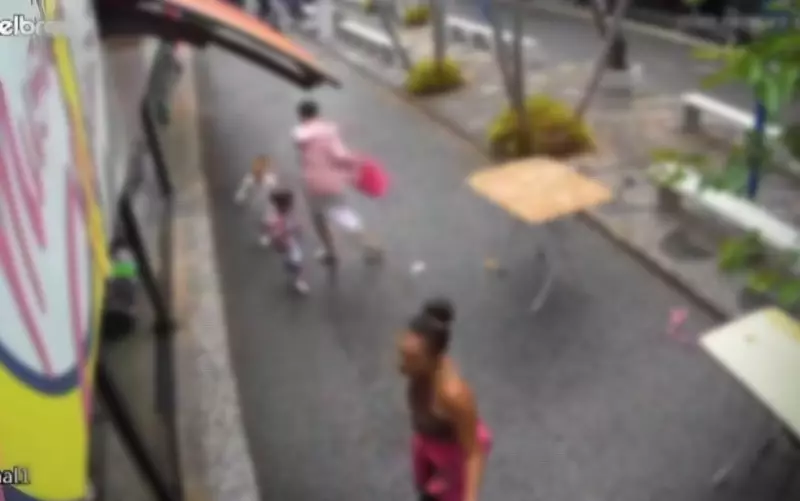 Mãe é flagrada agredindo filha em calçadão de Franca; caso é investigado