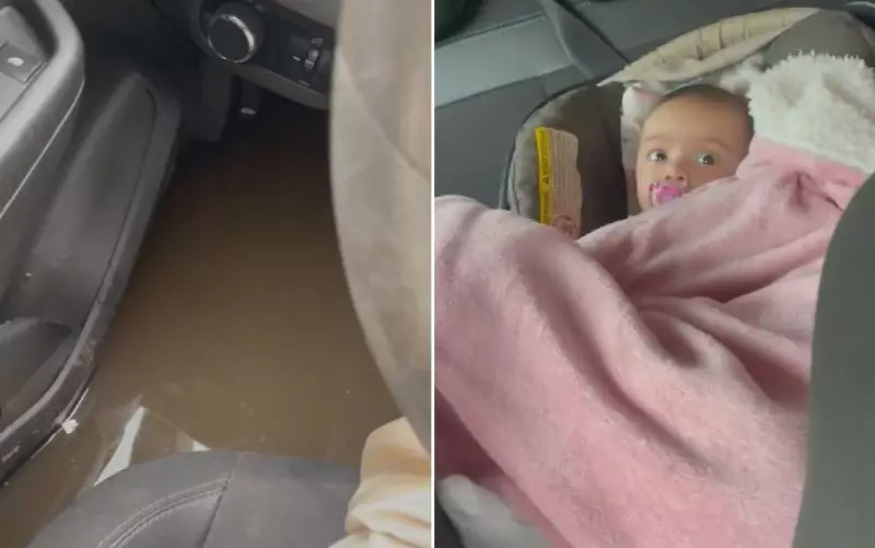 Mãe e bebê de 6 meses ficam presas em carro durante alagamento em Goiânia