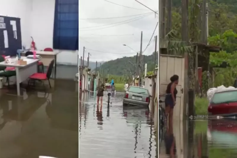 Mongaguá decreta emergência após temporal: 500 famílias resistem a sair com medo de saques