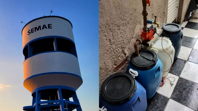 Morador da Vila Rei cria bomba caseira para vencer falta d'água durante obras do Semae em Mogi das Cruzes