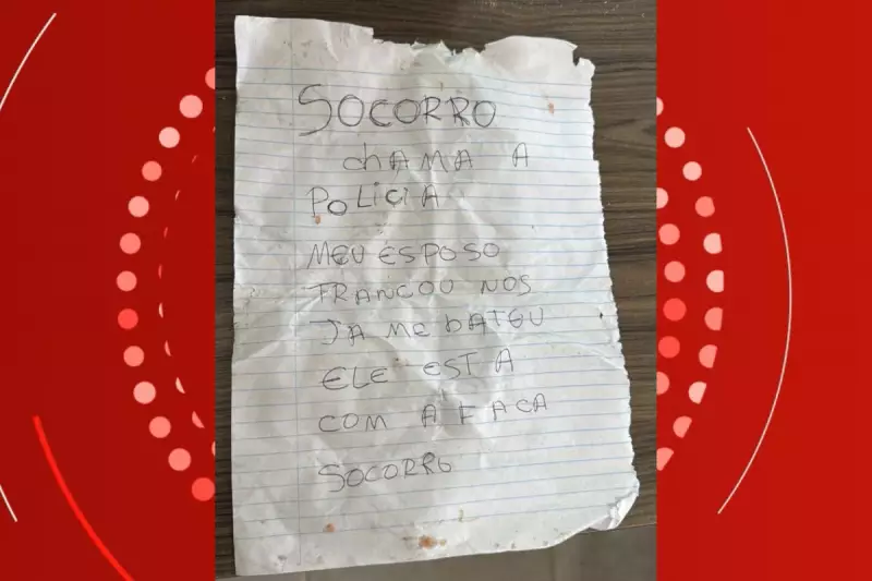 Mulher é resgatada após pedir socorro em bilhete em MT; marido preso