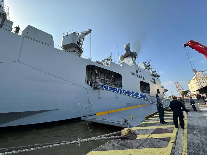 Navio de Guerra 'Atlântico', Maior da América Latina, Atraca em Salvador para Visitação Pública