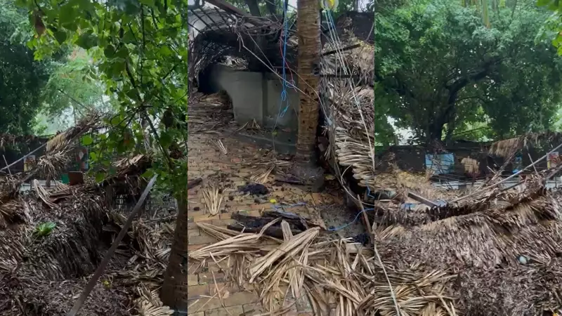 Palhoça de projeto social desaba após fortes chuvas em Fortaleza e suspende atendimentos