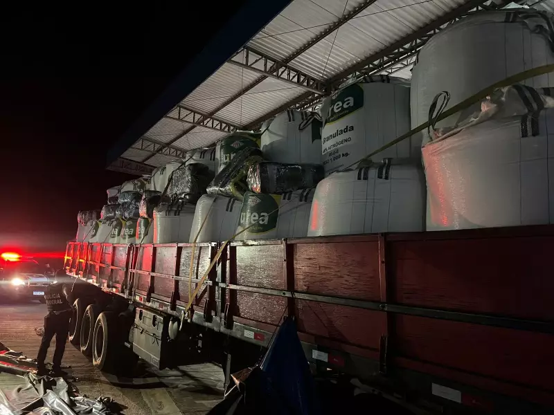 PF apreende 372 kg de drogas em caminhão em Corumbá e prende motorista