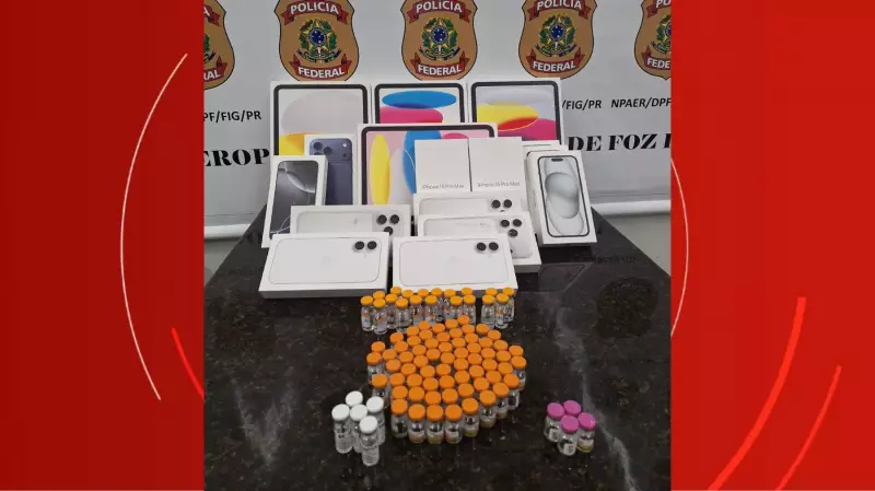 PF apreende mais de 90 frascos de tirzepatida e eletrônicos em aeroporto de Foz do Iguaçu