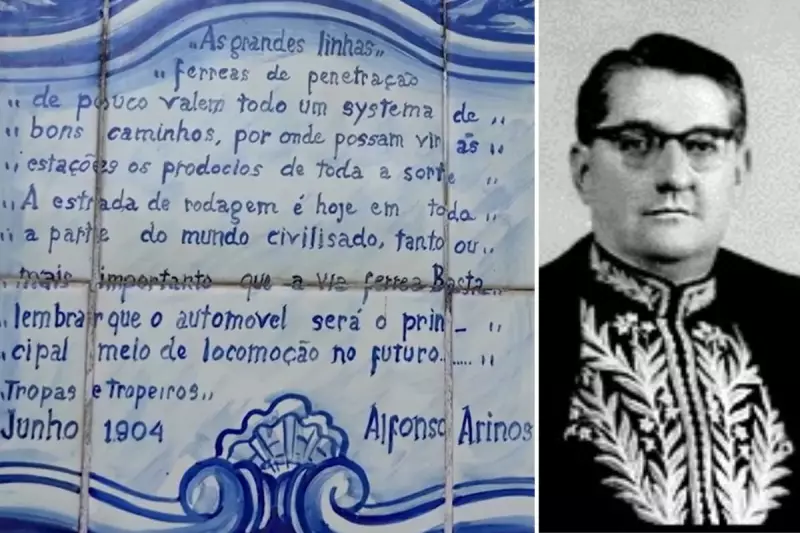 Poema em azulejo de 1904 no Parque Caminhos do Mar previu ascensão do automóvel
