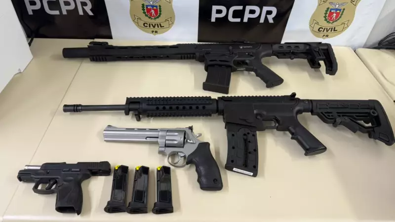 Polícia apreende fuzil e armas de homem investigado por violência contra ex-companheira no Paraná