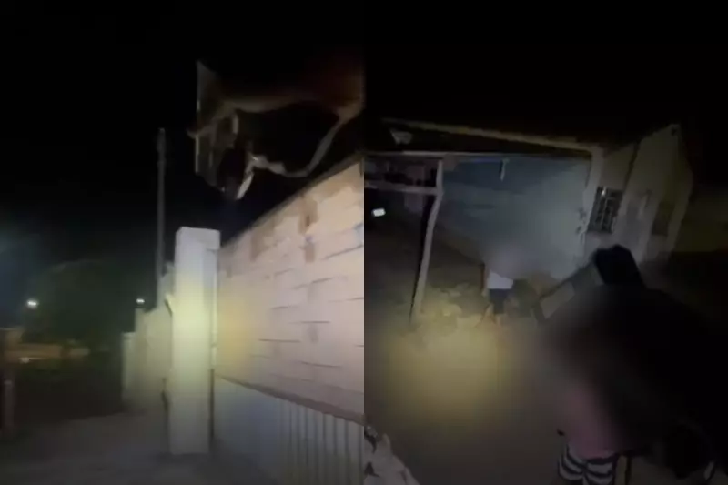 Policial escala muro para prender suspeito de sequestro por dívida com facção em MT