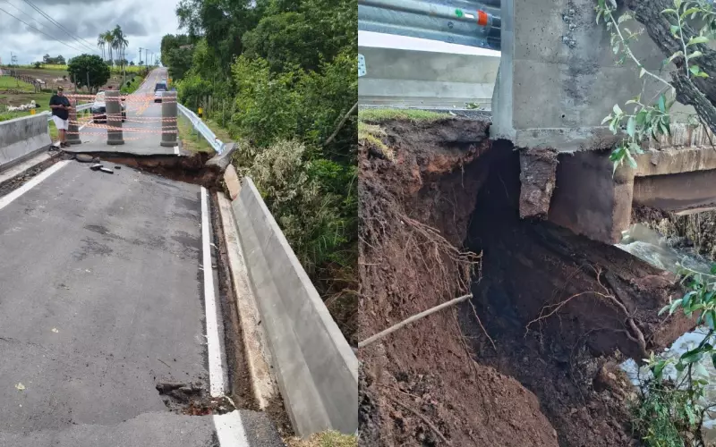 Ponte interditada em Guareí terá reconstrução de R$ 1,77 milhão após chuvas