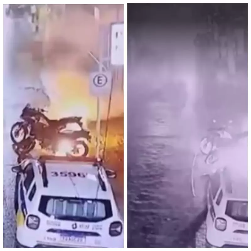 Raio atinge rede de alta tensão em Itanhomi e destrói motos; veja vídeo