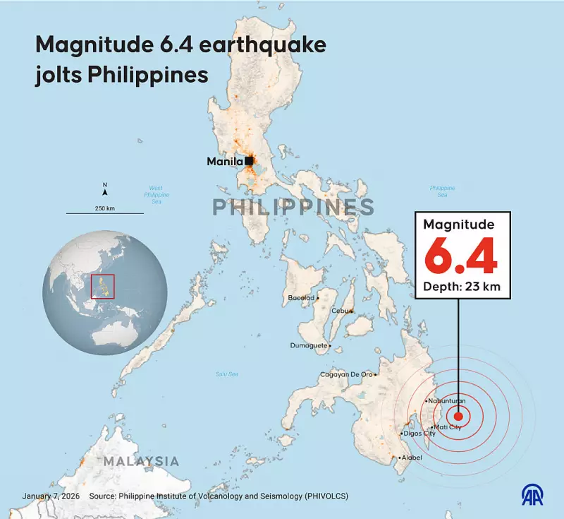 Terremoto de magnitude 6,4 atinge sul das Filipinas sem vítimas imediatas