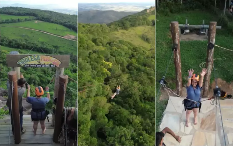 Tirolesa Pôr do Sol reabre após morte de turista por raio em São Tomé das Letras